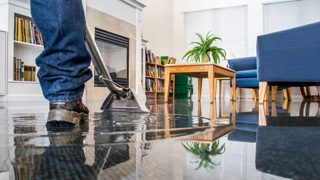 Removing water from living room in Portland, OR