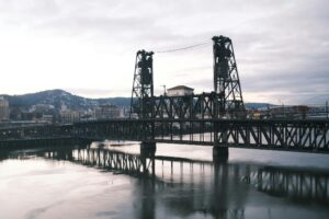 image of a bridge in Portland Oregon to help explain how pipes burst in our area when it is cold
